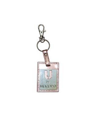 Avon U by Ungaro Metallic Pink Silver Key Fob Key Chain Keyring Vtg
